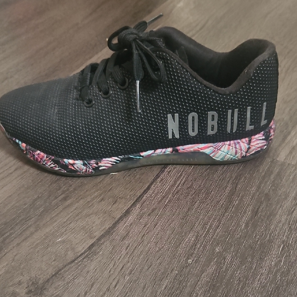 NOBULL Black Training Shoe with Multicolor Floral Midsole